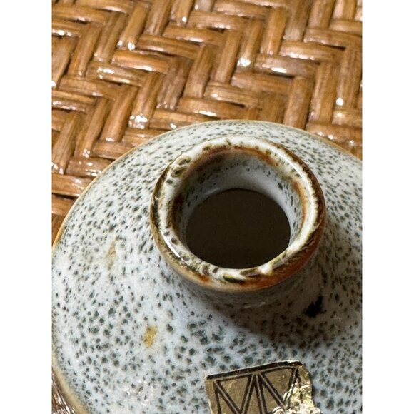 Vintage Japanese Ceramic Bud Vase With Abstract Pattern Original Sticker - Picture 5 of 8